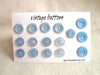 Vintage Buttons in Light Blue (Set of 16) "The Blue Sky Set" (c.1960s) - thirdshift