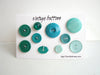 Vintage Buttons in Dark and Light Green (Set of 10) "The Green with Envy Set" (c.1960s) - thirdshift