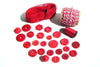 Vintage Hot Red Buttons and Lace, Twine, Thread Destash Inspiration Kit (c.1960s) - thirdshift