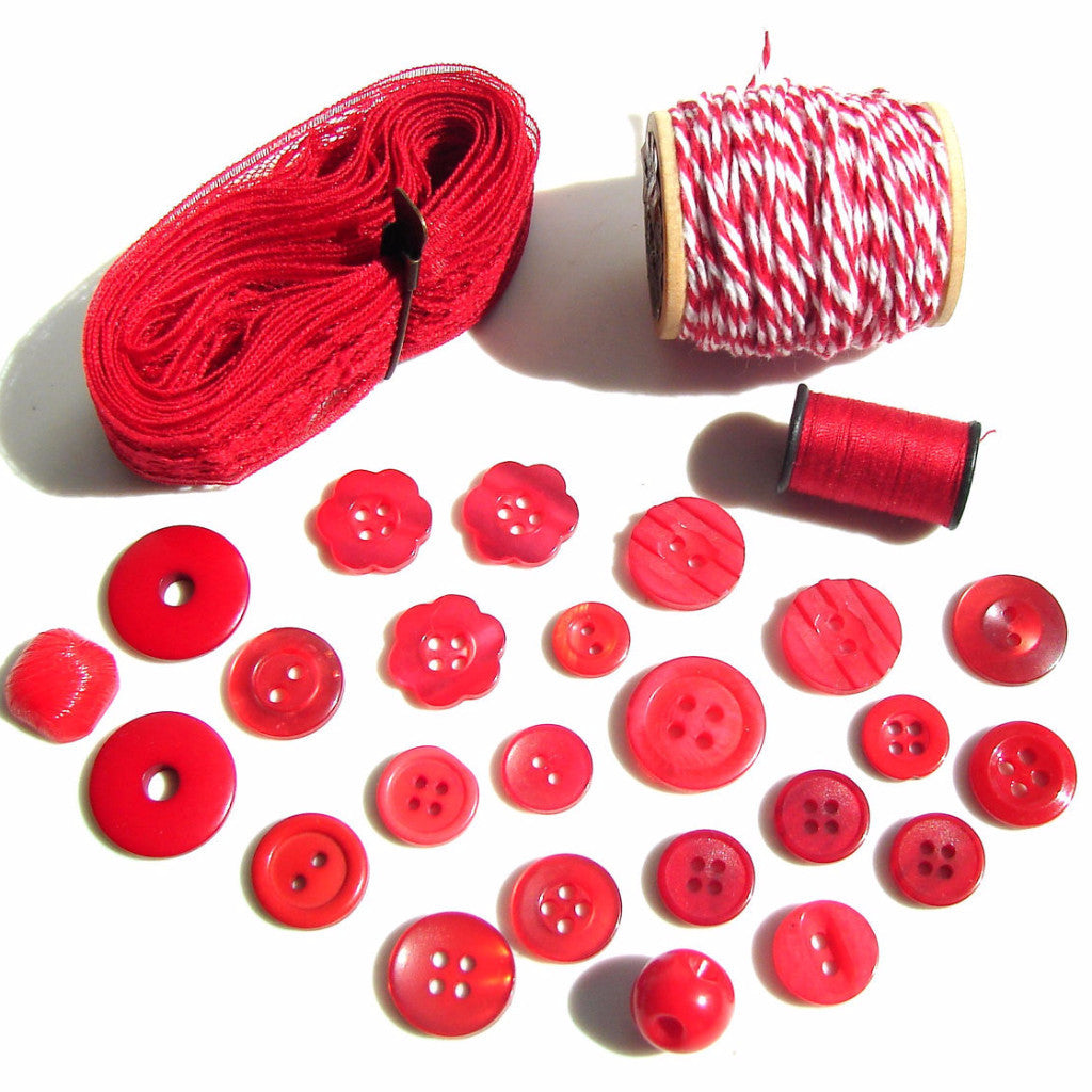 Red Sewing Buttons in Bulk for Button Crafts