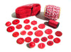 Vintage Hot Red Buttons and Lace, Twine, Thread Destash Inspiration Kit (c.1960s) - thirdshift
