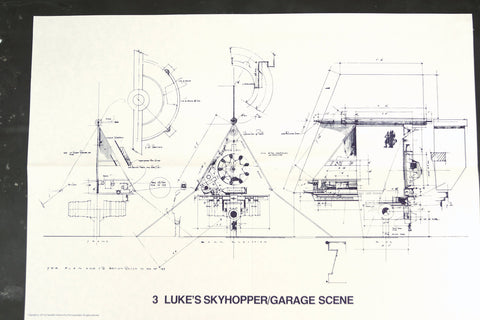 Vintage Star Wars Blueprint for Luke's Skyhopper / Garage Scene (c.1977) N3 - thirdshift