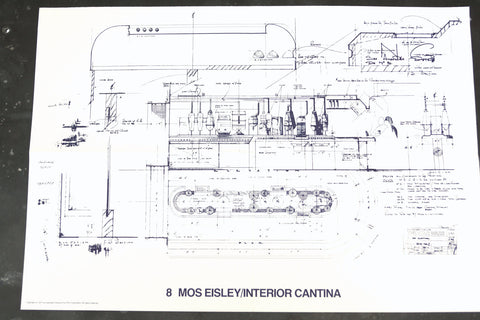 Vintage Star Wars Blueprint for Mos Eisley / Interior Cantina (c.1977) N8 - thirdshift