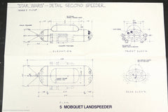 Vintage Star Wars Blueprint for Mobquet Landspeeder (c.1977) N5 - thirdshift