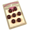 Vintage Dark Burgundy Buttons on Original Card, Set of 7 (c.1960s) - thirdshift