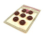 Vintage Dark Burgundy Buttons on Original Card, Set of 7 (c.1960s) - thirdshift