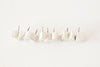 Vintage White Ceramic Push Pins "YOU and ME" (c.1940s) - thirdshift