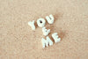 Vintage White Ceramic Push Pins "YOU and ME" (c.1940s) - thirdshift