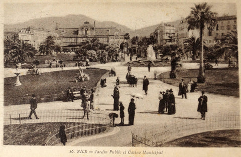 Vintage French Postcard (Carte Postale) NICE, Jardin Public et Casino Municipal (c.1900) - thirdshift