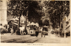 Vintage French Postcard (Carte Postale) NICE, Avenue de la Gare (c.1900) - thirdshift