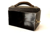 Vintage Black Metal Case / Box with Leather Handle (c.1950s) - thirdshift