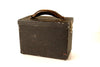 Vintage Black Metal Case / Box with Leather Handle (c.1950s) - thirdshift