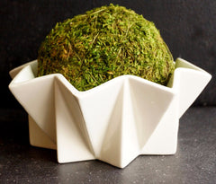 Vintage Belle Kogan Prismatique Planter in Sea Foam Green and White (c.1960s) - thirdshift