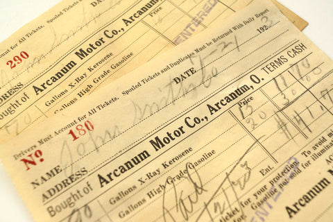 Vintage "Arcanum Motor Co." Receipt (c.1923) - thirdshift