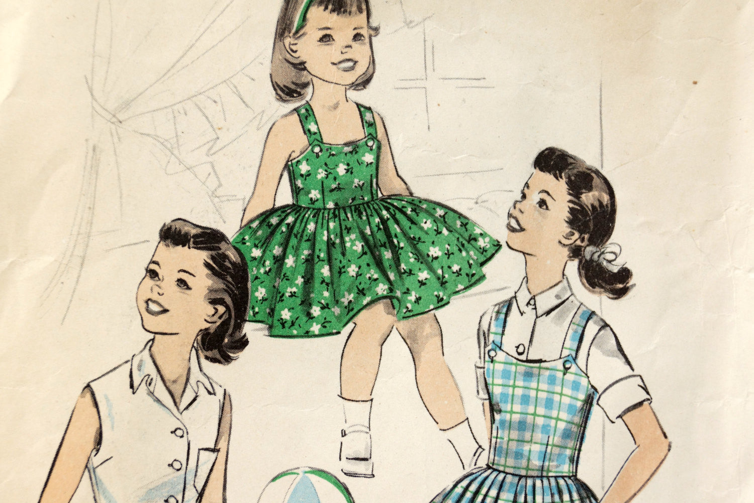 Vintage Advance Pattern 8660, Girls Jumper, Dress Sewing Pattern, Size –
