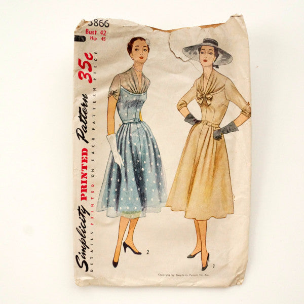 Vintage Simplicity Pattern 3866, Womens One-Piece Dress, Bust 42 Hip 4 ThirdShiftVintage.com Vintage Simplicity Pattern 3866, Womens One-Piece Dress, Bust 42 Hip 4 ThirdShiftVintage.com