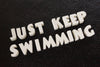 Vintage White Ceramic Push Pins "JUST KEEP SWIMMING" (c.1940s) - thirdshift