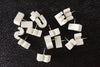 Vintage White Ceramic Push Pins "JUST KEEP SWIMMING" (c.1940s) - thirdshift