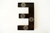 Vintage Industrial Letter "E" 3D Sign Letter in Black Heavy Plastic, 12" tall (c.1980s) N2 - thirdshift