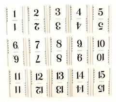 Vintage Number Cards / Table Number Cards with Art Deco Border, #1-15 (c.1930s) - thirdshift