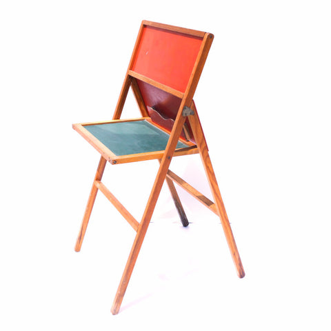 Vintage Folding Slate Chalkboard Desk / Easel in Red and Green Slate (c.1950s) - thirdshift