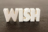 Vintage White Ceramic Push Pins "WISH" (c.1940s) - thirdshift