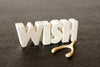 Vintage White Ceramic Push Pins "WISH" (c.1940s) - thirdshift