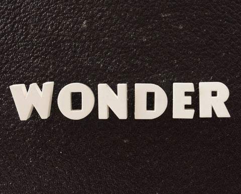 Vintage White Ceramic Push Pins "WONDER" (c.1940s) - thirdshift