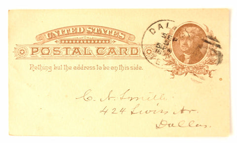 Vintage Post Card Grand Lodge of Texas Freemason Dues (September 1, 1886) - thirdshift