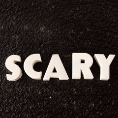 Vintage White Ceramic Push Pins "SCARY" (c.1940s) - thirdshift