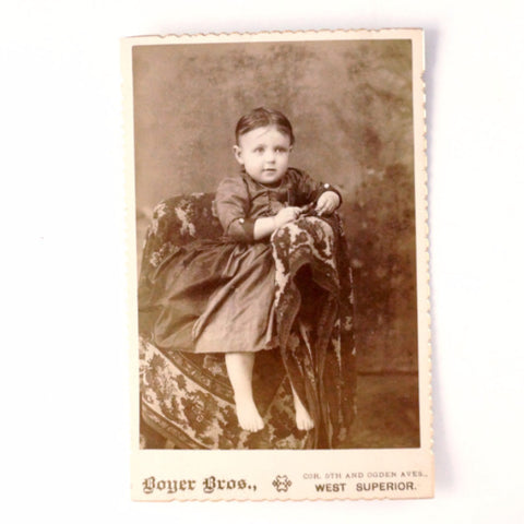 Antique Photograph Cabinet Card of Girl from Wisconsin, Violet Orissa Specht (c1890s) - thirdshift