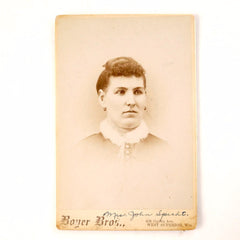 Antique Photograph Cabinet Card of Woman from Wisconsin, Mariah Specht (c1890s) - thirdshift