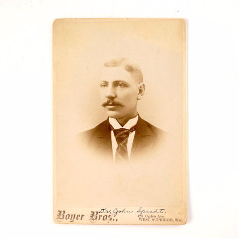 Antique Photograph Cabinet Card of Man from Wisconsin, Dr. John Specht (c1890s) - thirdshift