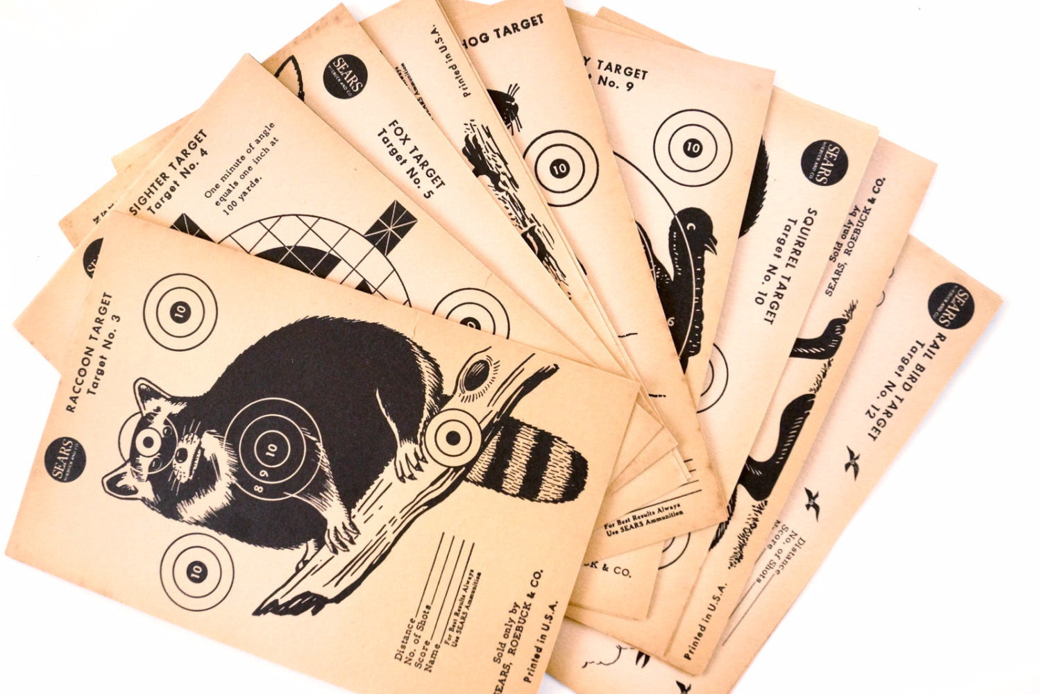 Paper Target Bird Vintage J.C. Higgins Rail Bird Target No. 12 Paper Shooting Target, 9 ...