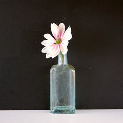 Vintage E.C. DeWitt Aqua Glass Apothecary Bottle, Doctors Elixir (c.1920s) - thirdshift
