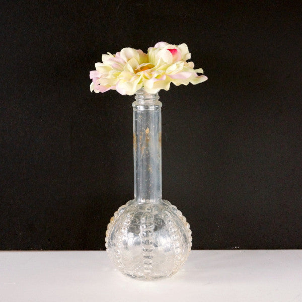 Vintage Unique Glass Bottle with Raised Pattern (c.1920s Vintage Unique Glass Bottle with Raised Pattern (c.1920s