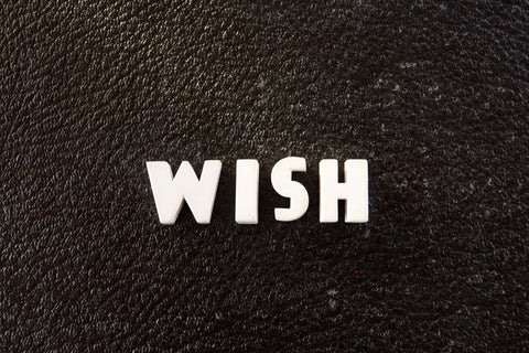 Vintage White Ceramic Push Pins "WISH" (c.1940s) - thirdshift