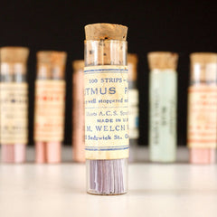 Vintage Glass Vial of Litmus Paper, Blue Paper, Blue Label (c.1940s) - thirdshift