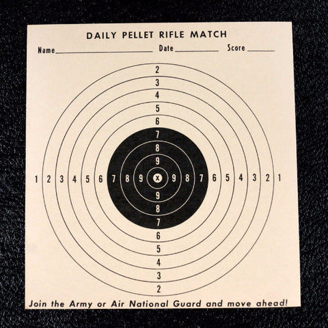 Vintage Daily Pellet Rifle Match Practice Target, 6x7 inches (c.1970s) - thirdshift