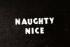 Vintage White Ceramic Push Pins "NAUGHTY NICE", 11 pins (c.1940s) - thirdshift
