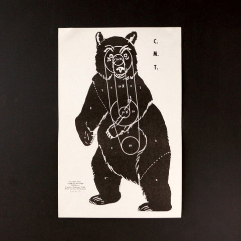 Vintage Black Bear Shooting Target, 11 x 17 inches (c.1970s) - thirdshift