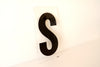 Vintage Industrial Marquee Sign Letter "S", Black on Clear Acrylic, 10" tall (c.1970s) - thirdshift