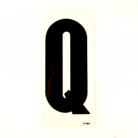 Vintage Industrial Marquee Sign Letter "Q", Black on Clear Acrylic, 10" tall (c.1970s) - thirdshift