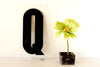 Vintage Industrial Marquee Sign Letter "Q", Black on Clear Acrylic, 10" tall (c.1970s) - thirdshift