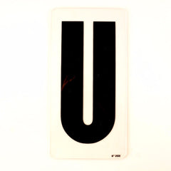 Vintage Industrial Marquee Sign Letter "U", Black on Clear Acrylic, 10" tall (c.1970s) - thirdshift