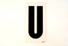 Vintage Industrial Marquee Sign Letter "U", Black on Clear Acrylic, 10" tall (c.1970s) - thirdshift