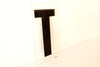 Vintage Industrial Marquee Sign Letter "T", Black on Clear Acrylic, 10" tall (c.1970s) - thirdshift