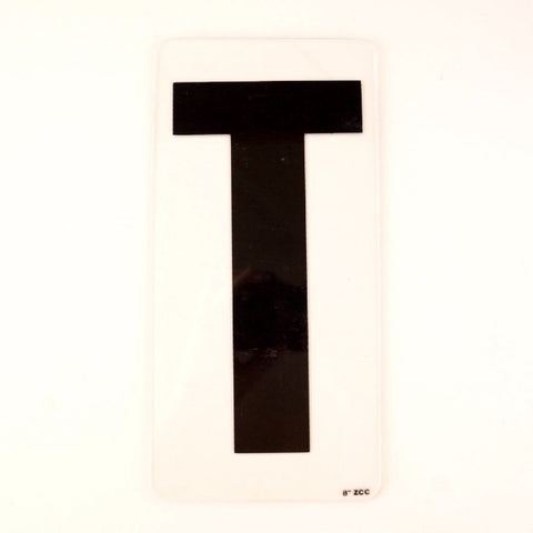 Vintage Industrial Marquee Sign Letter "T", Black on Clear Acrylic, 10" tall (c.1970s) - thirdshift