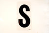 Vintage Industrial Marquee Sign Letter "S", Black on Clear Acrylic, 10" tall (c.1970s) - thirdshift