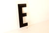 Vintage Industrial Marquee Sign Letter "E", Black on Clear Acrylic, 10" tall (c.1970s) - thirdshift